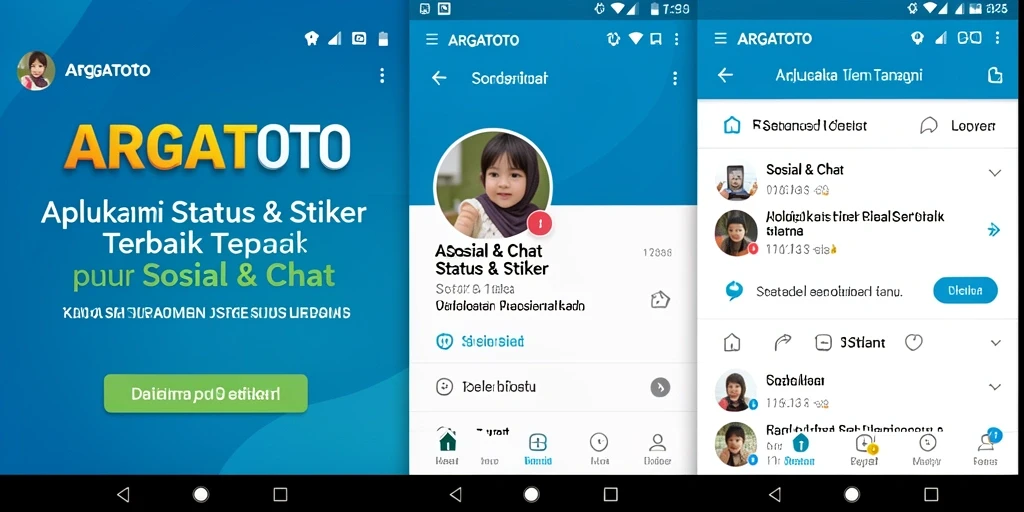 Tampilan antarmuka menarik dengan beragam stiker untuk status.