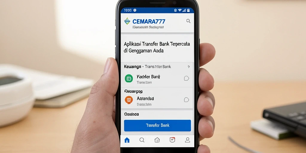 Antarmuka CEMARA777 yang sederhana dan fungsional untuk Transfer Bank.