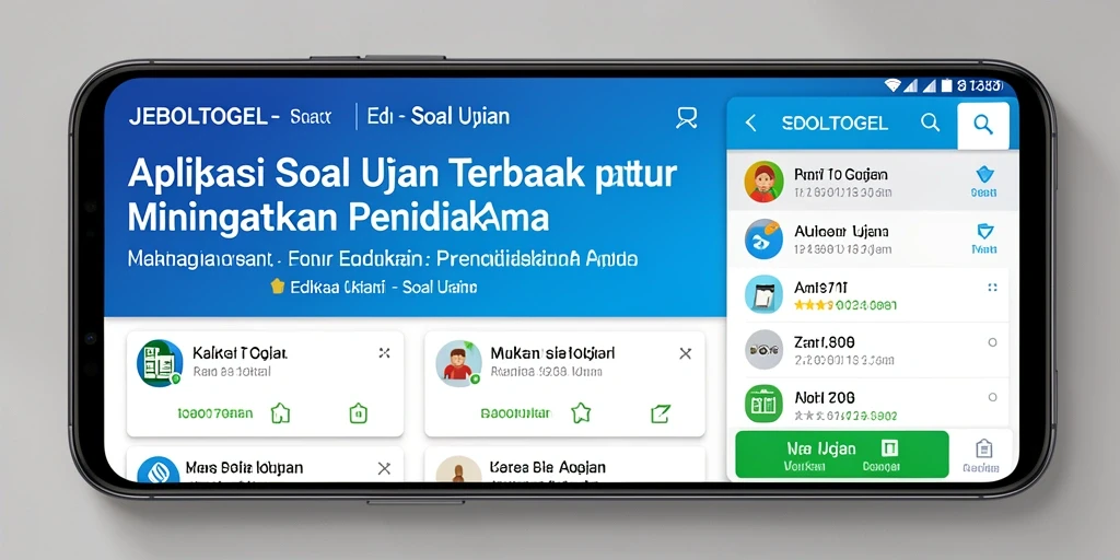 Tampilan antarmuka aplikasi JEBOLTOGEL untuk Soal Ujian.