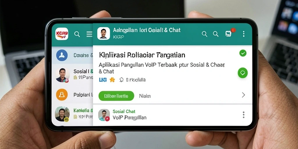 Screenshot utama KKRP menampilkan antarmuka panggilan VoIP yang sederhana dan fungsional.