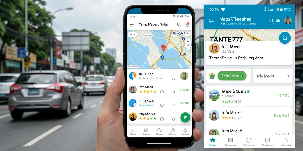 Antarmuka TANTE777 menampilkan informasi kemacetan dan cuaca secara jelas.