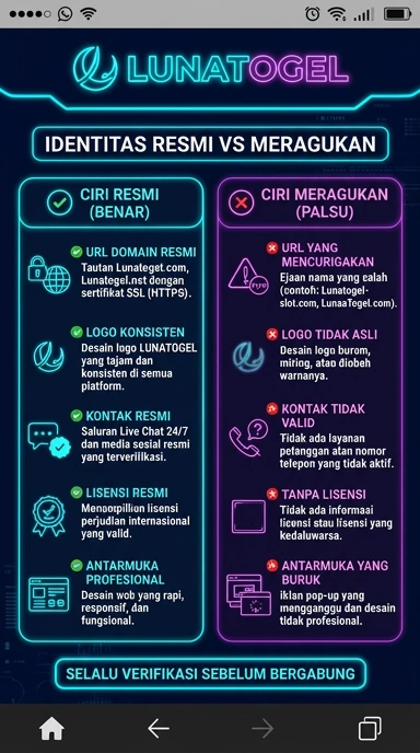 Tampilan kanal resmi lunatogel